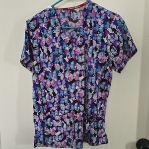 Colorful Butterfly Print Women's Top